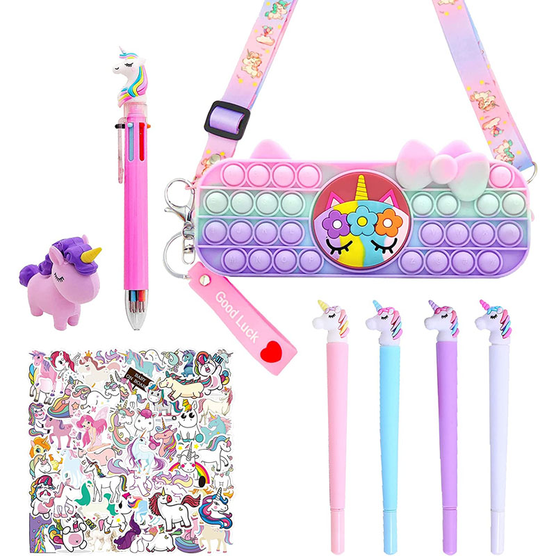 Unicorn Pencil Case Unicorn ឈុតស្ថានីសម្រាប់ក្មេងស្រី